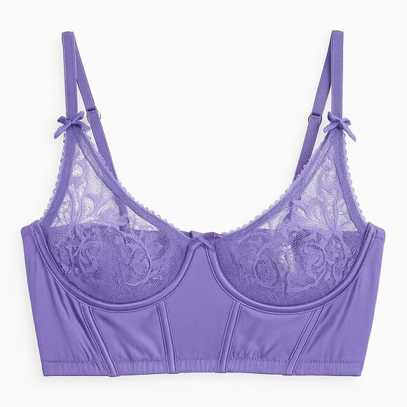 Secret Midnight Lavender Lace Balconette Bra | Size S - Picture 1 of 5